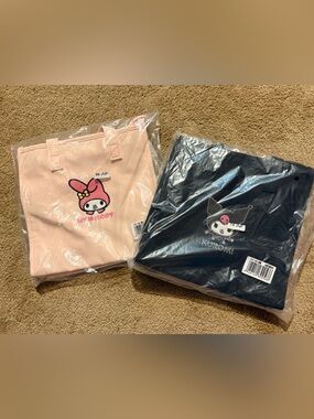 Sanrio My Melody Tote Bag (Pink) & Kuromi Tote Bag (Black)